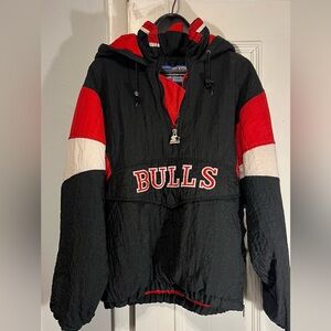 Vintage 90s Chicago Bulls Starter Jacket Size M Half-Zip Pullover
